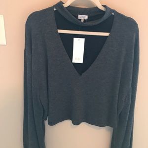 Grey Tobi cropped pullover
